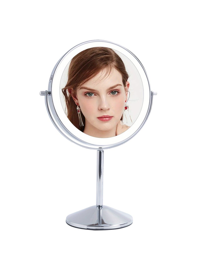 ORiTi Magnifying Mirror With Light  Double Sided  Rechargeable Lighted Makeup Mirror 3 Color Setting Makeup Vanity Mirror With 54 LEDs - Image 1